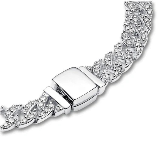Wide gold Cuban bracelet