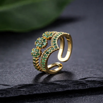 Gold Ring with Emerald sparkle.