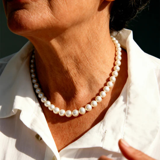 Timeless retro pearl necklace