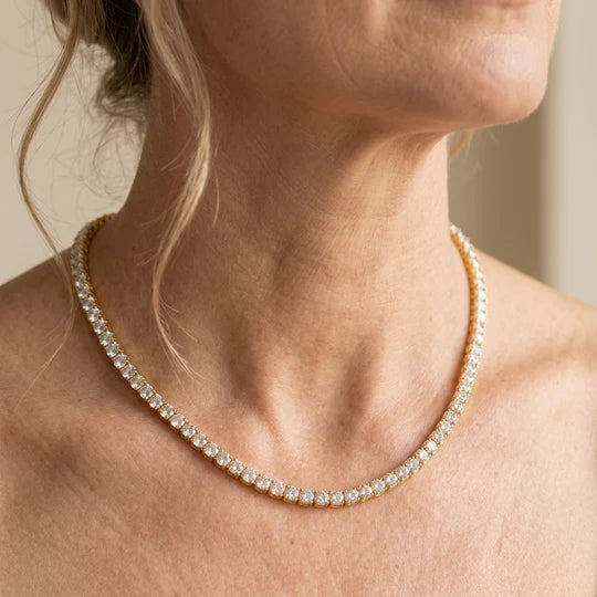 Gold gemstone necklace