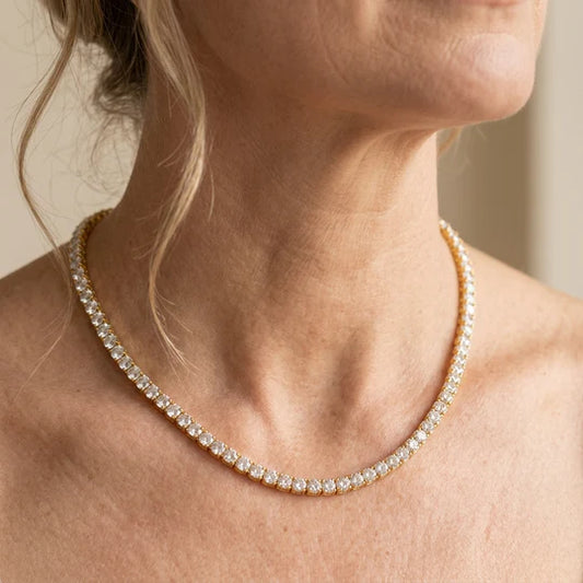 Gold gemstone necklace