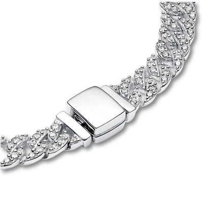 Wide gold Cuban bracelet