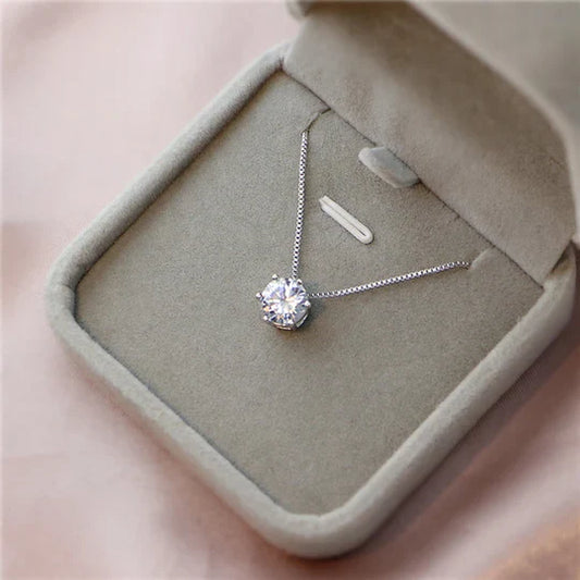 Silver and cubic zirconia necklace