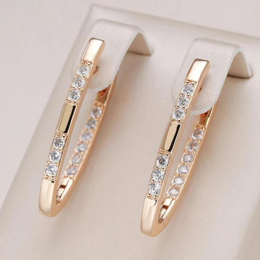 Elegant gold Zirconia Earrings