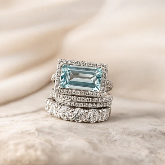 Retro Silver Ring with Turquoise glass Stone.