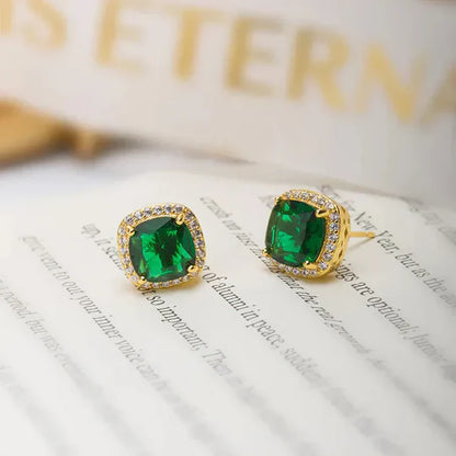 Karina Earrings with Emerald stone