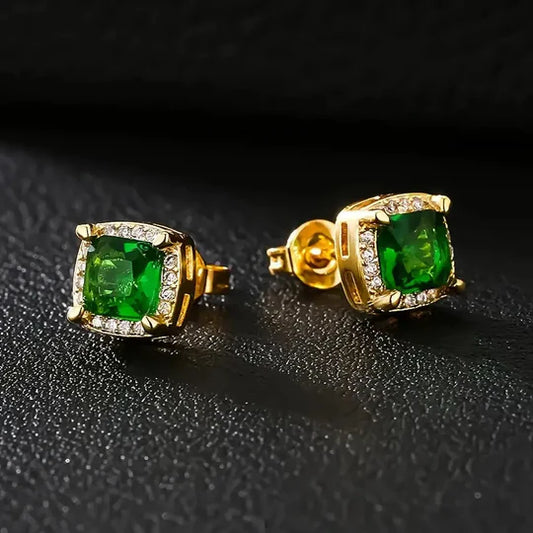 Karina Earrings with Emerald stone