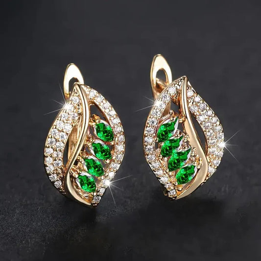 Katarina Emerald Leaf Earrings