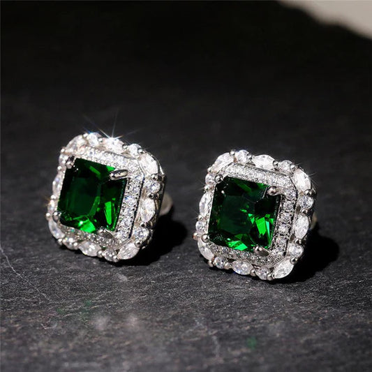 Zirconium and Emerald earrings