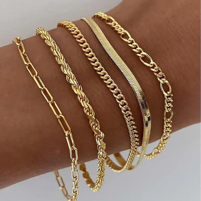 Gold bracelet set