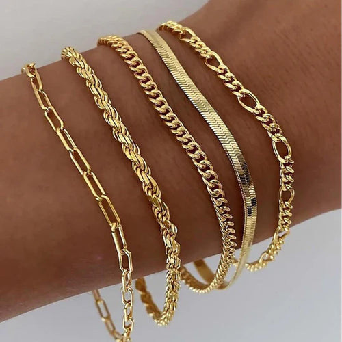 Gold bracelet set